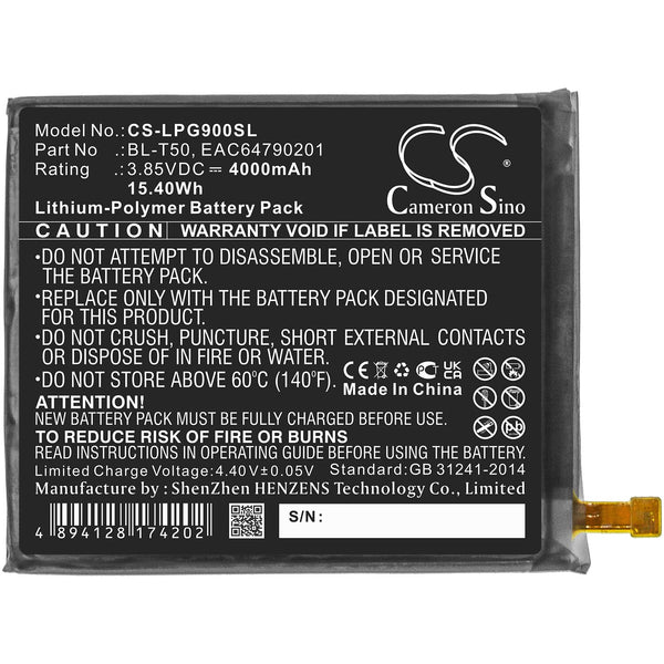LG CS-LPG900SL - replacement battery for LG  Fixed size
