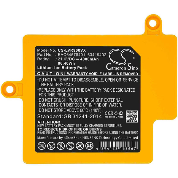 LG CS-LVR900VX - replacement battery for LG  Fixed size