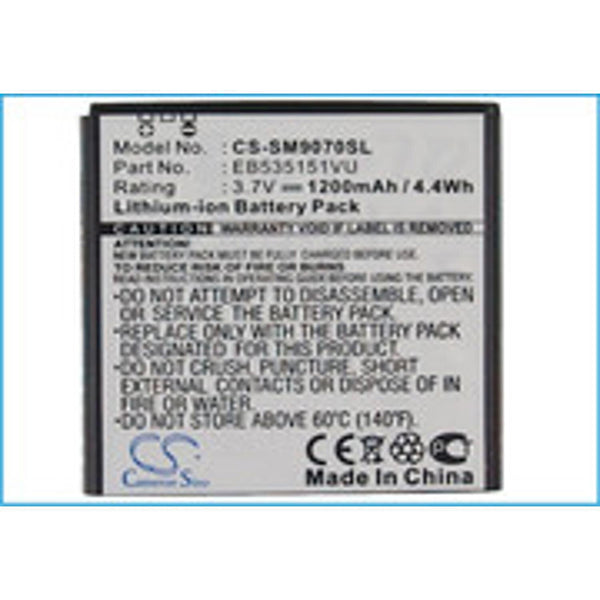 Samsung CS-SM9070SL - replacement battery for SAMSUNG  Fixed size