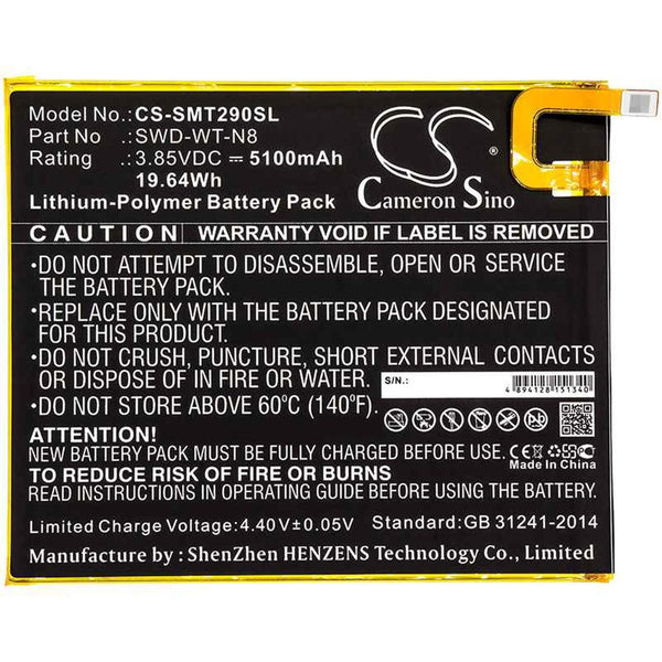 Samsung CS-SMT290SL - replacement battery for SAMSUNG  Fixed size