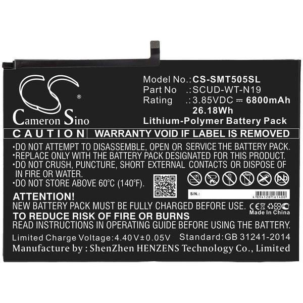 Samsung CS-SMT505SL - replacement battery for SAMSUNG  Fixed size