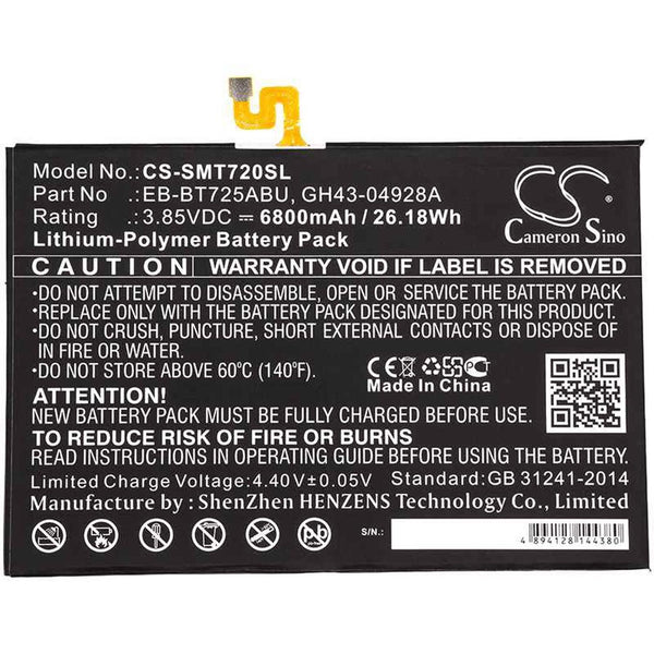 Samsung CS-SMT720SL - replacement battery for SAMSUNG  Fixed size