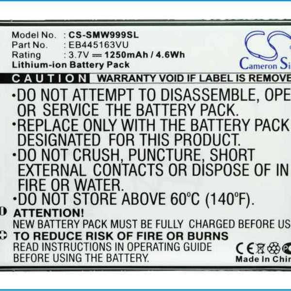 Samsung CS-SMW999SL - replacement battery for SAMSUNG  Fixed size