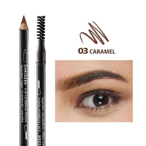 Chriszen 3 In 1 Eyebrow Pencil Caramel  1g