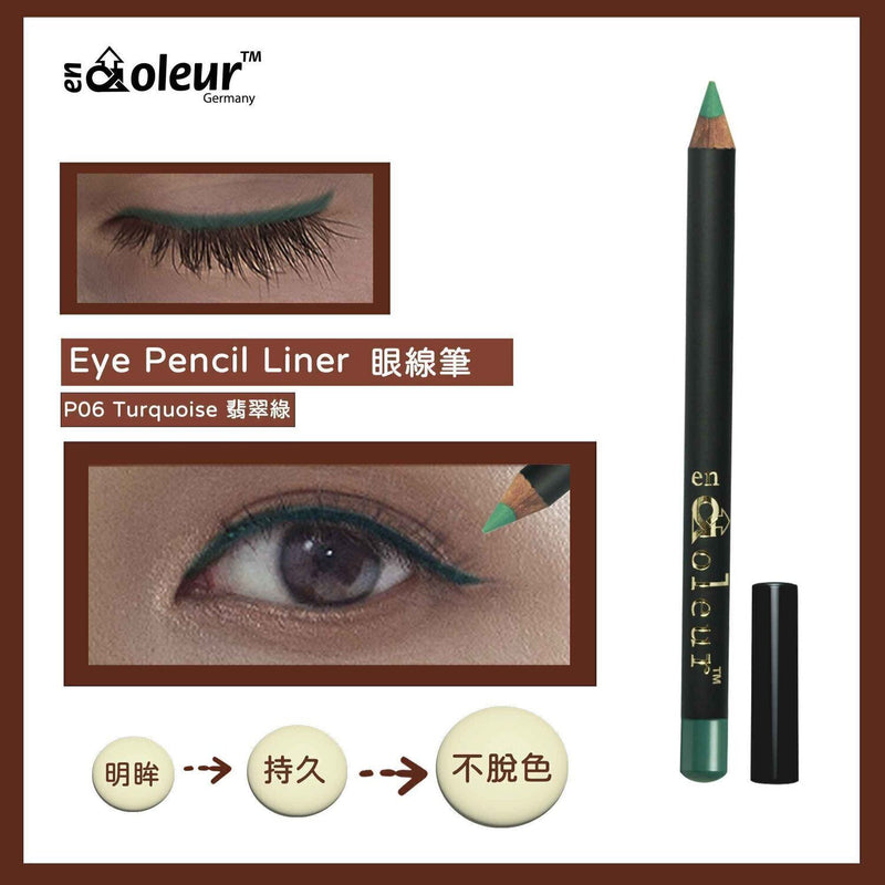 En Coleur Wood Eye Pencil Liner P06 -  Turquoise (Exp: 04/2026)  Turquoise