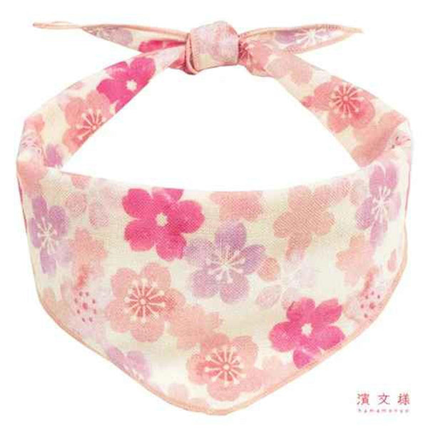 TAKTAK KITCHEN Made in Japan Cotton Pink Cherry Blossom Cat & Dog Pet Scarf  Fixed Size
