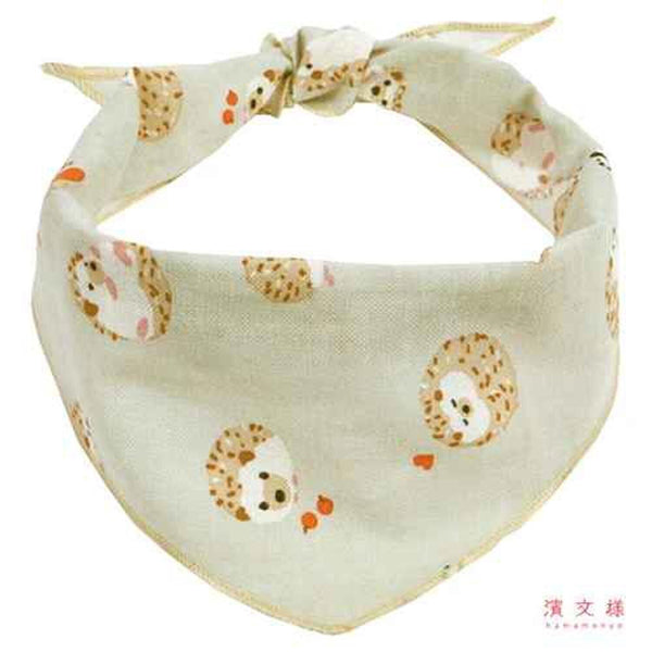 TAKTAK KITCHEN Made in Japan Cotton Hedgehog Gray Cat & Dog Pet Scarf  Fixed Size