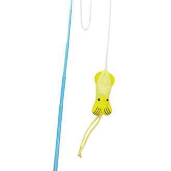 TAKTAK KITCHEN Japan Imported Cat Toy Cat Teasers Yellow Squid  Fixed Size