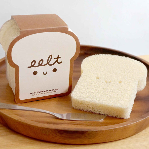 diseno diseno x eelt Silicone Smiley Bread Shape Sponges (Set of 3)  Fixed Size