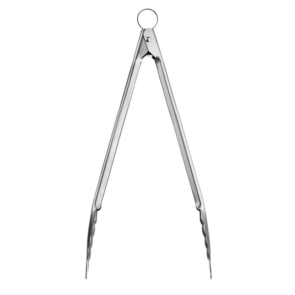 Cuisipro Stainless Steel Kitchen Locking Tongs 9.5" for Cooking, Serving, Grill, BBQ  Fixed Size