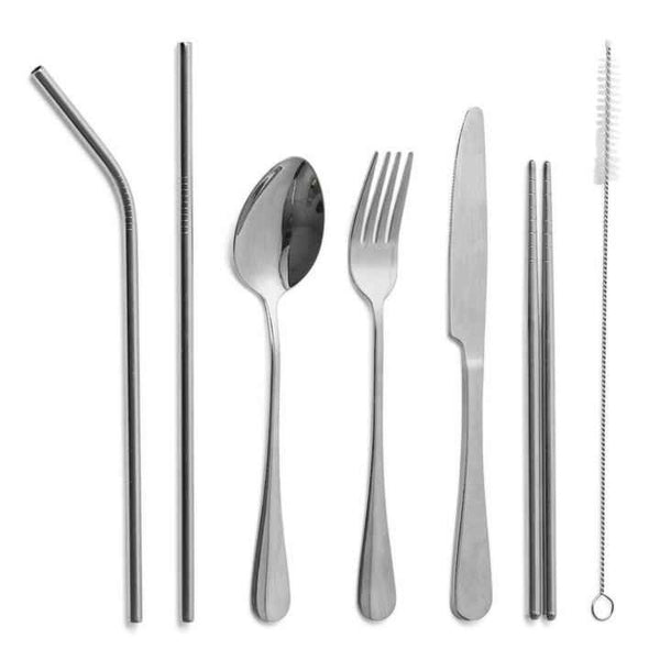 Cuisipro Stainless Steel Personal Cutlery Set with Biodegradable Case  Fixed Size