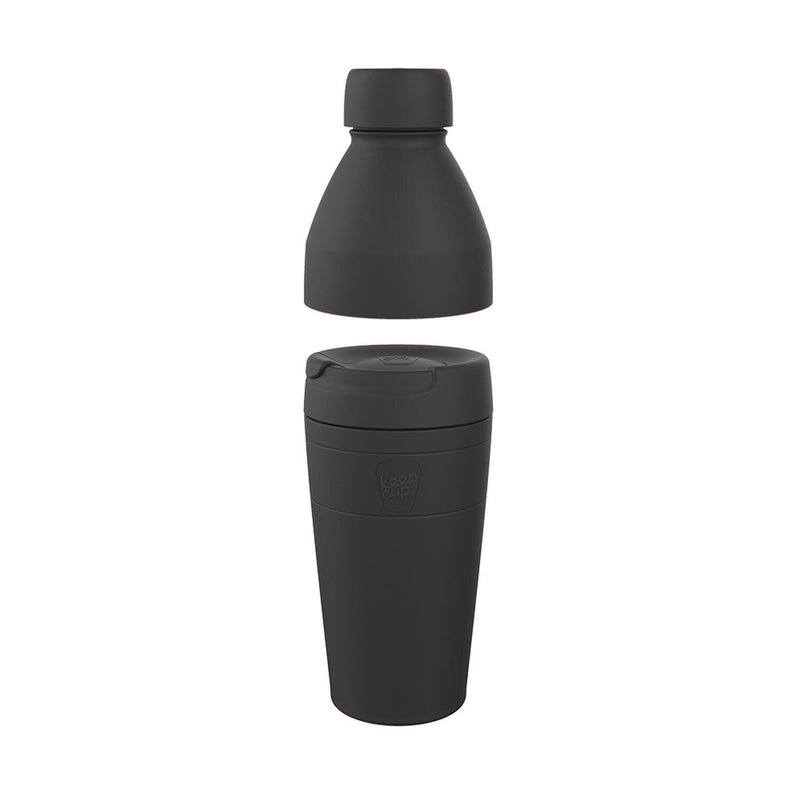 KeepCup Helix Kit Thermal Stainless Steel Reusable Cup L/16oz/454ml Bottle?22oz/660ml - Black  Fixed Size