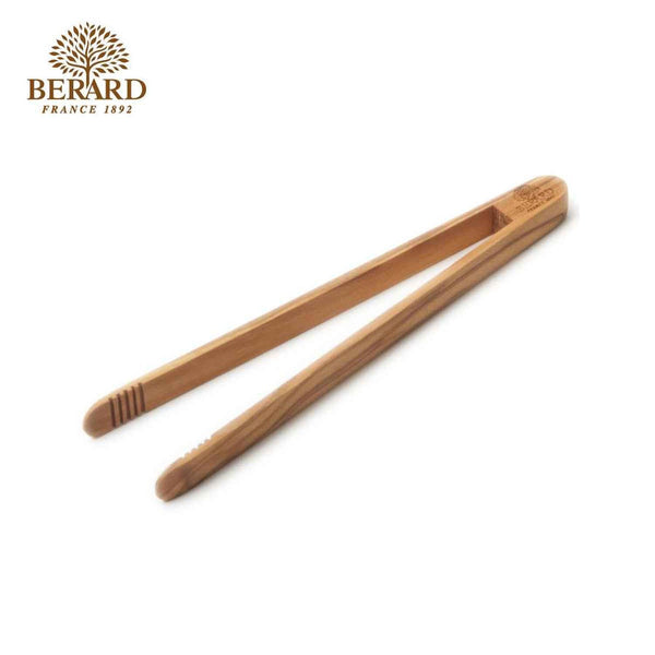 Berard Olive Wood Toast Pincher Food Tongs 6.5"  Fixed Size