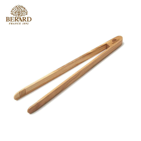 Berard Olive Wood Toast Pincher Food Tongs 8"  Fixed Size