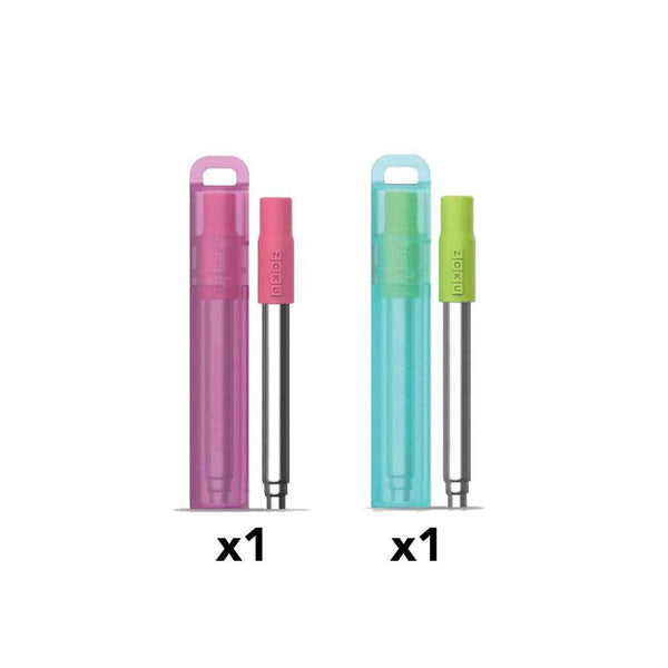 ZOKU Pocket Straw 2 Set Combo (Teal, Berry)  Fixed Size