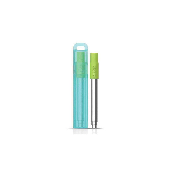 ZOKU Stainless Steel Reusable Pocket Straw  (Carrying Case & Cleaning Brush Included) - Teal  Fixed Size