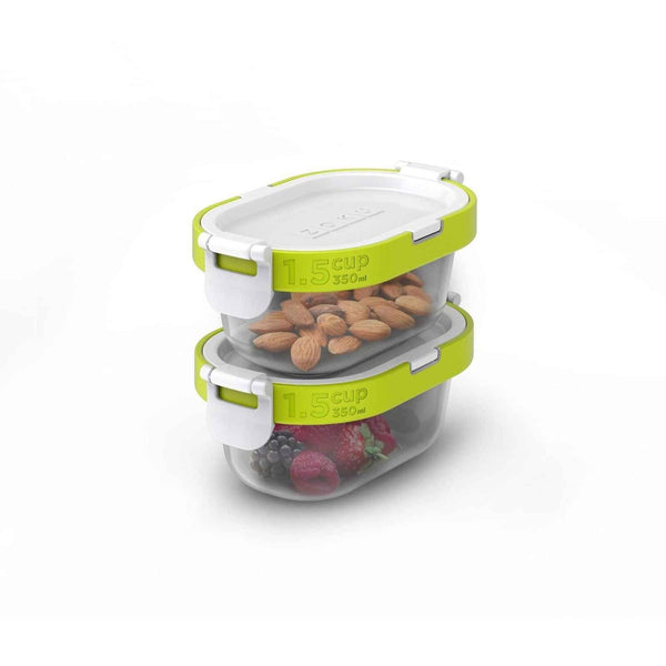 ZOKU Neat Stack Nesting Food Container Snack Box Set (4pcs) - Microwave Safe  Fixed Size