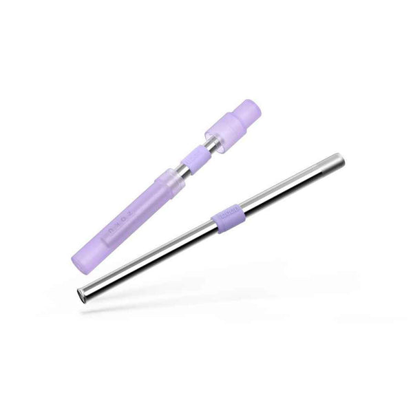 ZOKU Stainless Steel Reusable Bubble Tea Pocket Straw (Carrying Case & Cleaning Brush Included) - Purple  Fixed Size