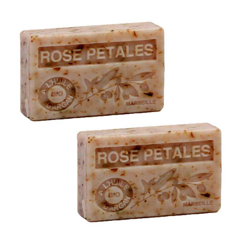 La Maison du Savon de Marseille French Organic Argan Oil Perfume Soap ? ROSE PETALES 100gr x 2pcs  Fixed Size