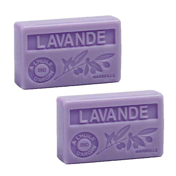 La Maison du Savon de Marseille French Organic Argan Oil Perfume Soap ? Lavender 100gr x 2pcs  Fixed Size