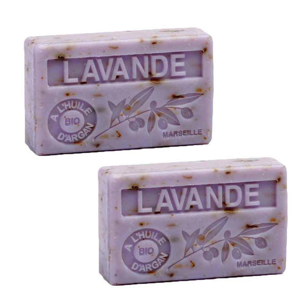 La Maison du Savon de Marseille French Organic Argan Oil Perfume Soap ? LAVANDE BROYEE 100gr x 2pcs  Fixed Size