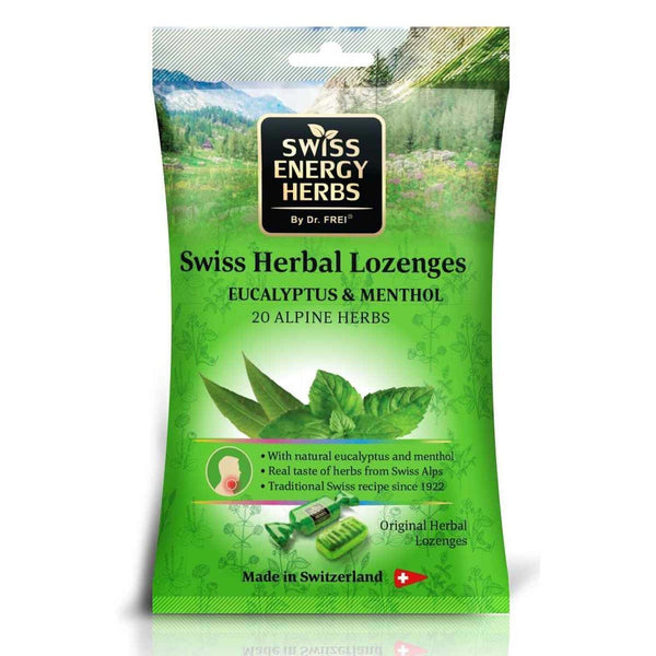 SWISS ENERGY Herbal Lozenges - 20Herbs + Eucalyptus  75g