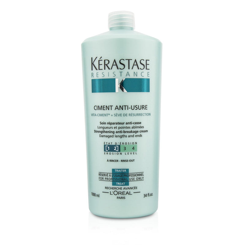 Kerastase Resistance Ciment Anti-Usure Strengthening Anti-Breakage Cream - Rinse Out (For Damaged Lengths & Ends)  1000ml/34oz