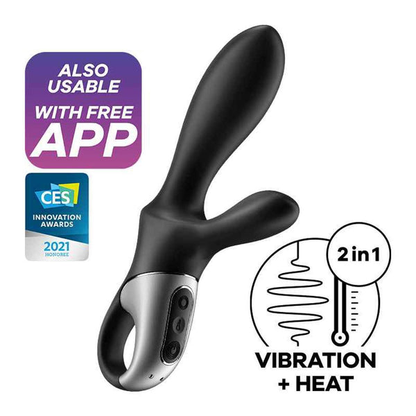 Satisfyer Heat Climax+ Rabbit Vibrator and G-Spot With App Control (Black)  Fixed Size