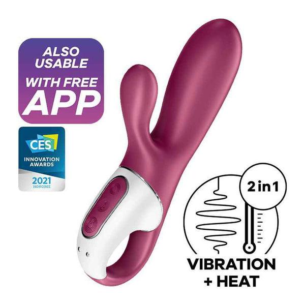 Satisfyer Hot Bunny Warming Rabbit Vibrator With App Control  Fixed Size