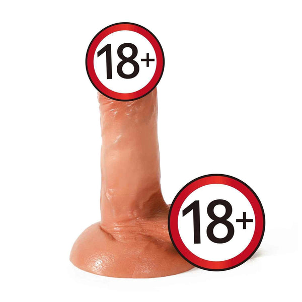 UTOO Ultra Realistic Silicone Erect Dildo with Swinging Balls-5''  Fixed Size