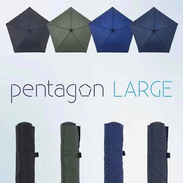 Amvel Longer, Bigger and More Protective Japanese Umbrella | Amvel Pentagon Large  black - Fixed S