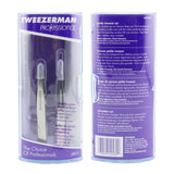 Tweezerman Professional Petite Tweeze Set: Slant Tweezer + Point Tweezer - (With Lavendar Leather Case)  2pcs