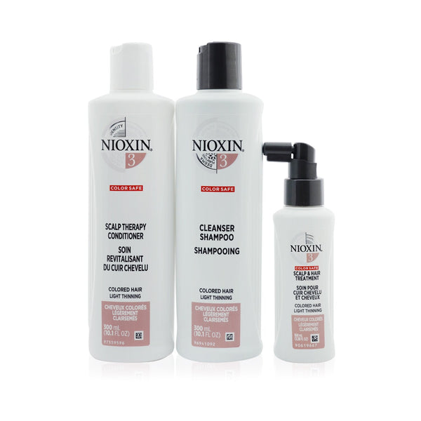 Nioxin 3D Care System Kit 3 - For Colored Hair, Light Thinning, Balanced Moisture  (Box Slightly Damaged)  3pcs