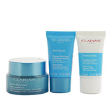 Clarins Hydration Essentials Gift Set: Hydra-Essentiel Silky Cream 50ml+ Fresh Scrub 15ml+ SOS Hydra Mask 15ml+ Pouch (Unboxed)  3pcs+1pouch
