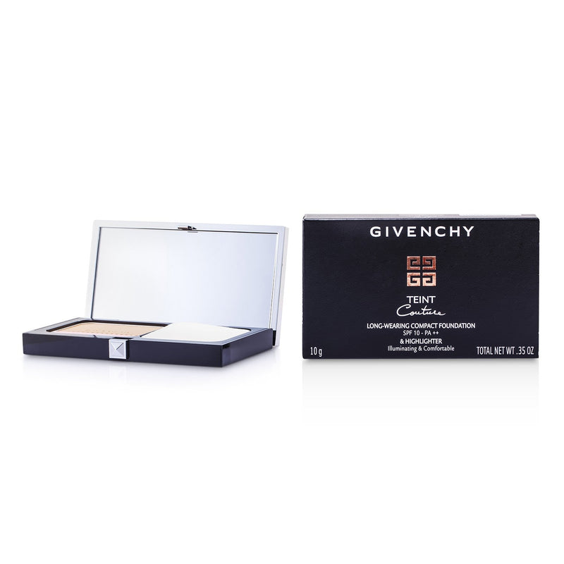 Givenchy Teint Couture Long Wear Compact Foundation & Highlighter SPF10 - # 4 Elegant Beige  10g/0.35oz