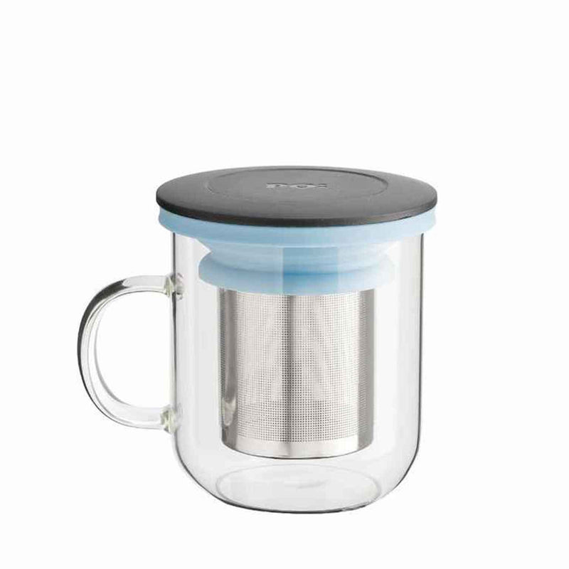 PO: Ming Infuser Glass Mug  Baby Blue - 350