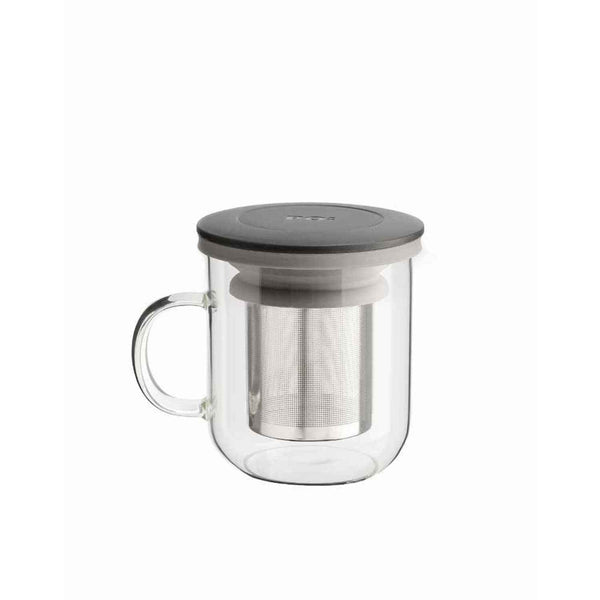 PO: Ming Infuser Glass Mug  Grey - 350ml