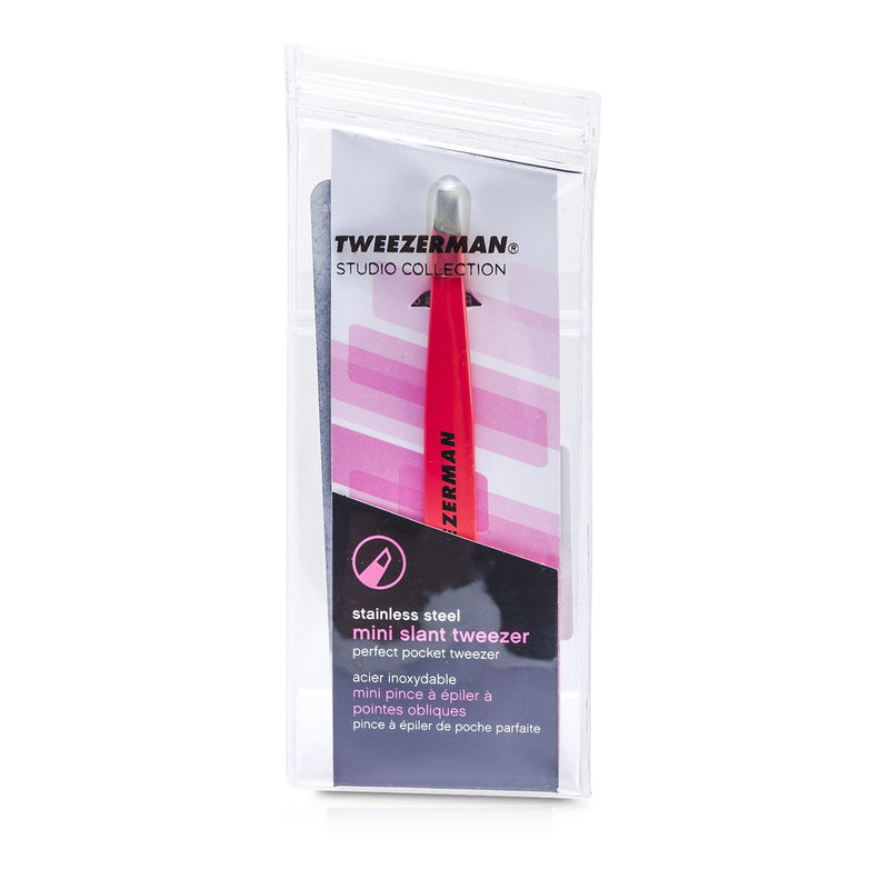 Tweezerman Mini Slant Tweezer - Pink (Studio Collection) 