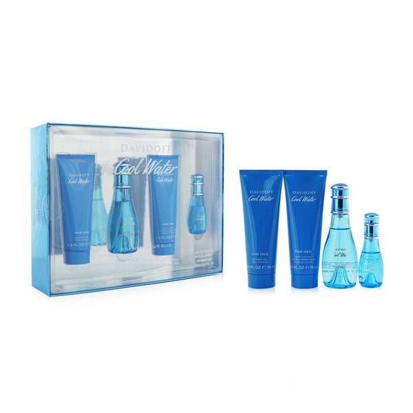 Davidoff Cool Water Coffret: Eau De Toilette Spray 50ml/1.7oz + Eau De Toilette Spray 15ml/0.5oz + Body Lotion 75ml/2.5oz + Shower Gel 75ml/2.5oz 