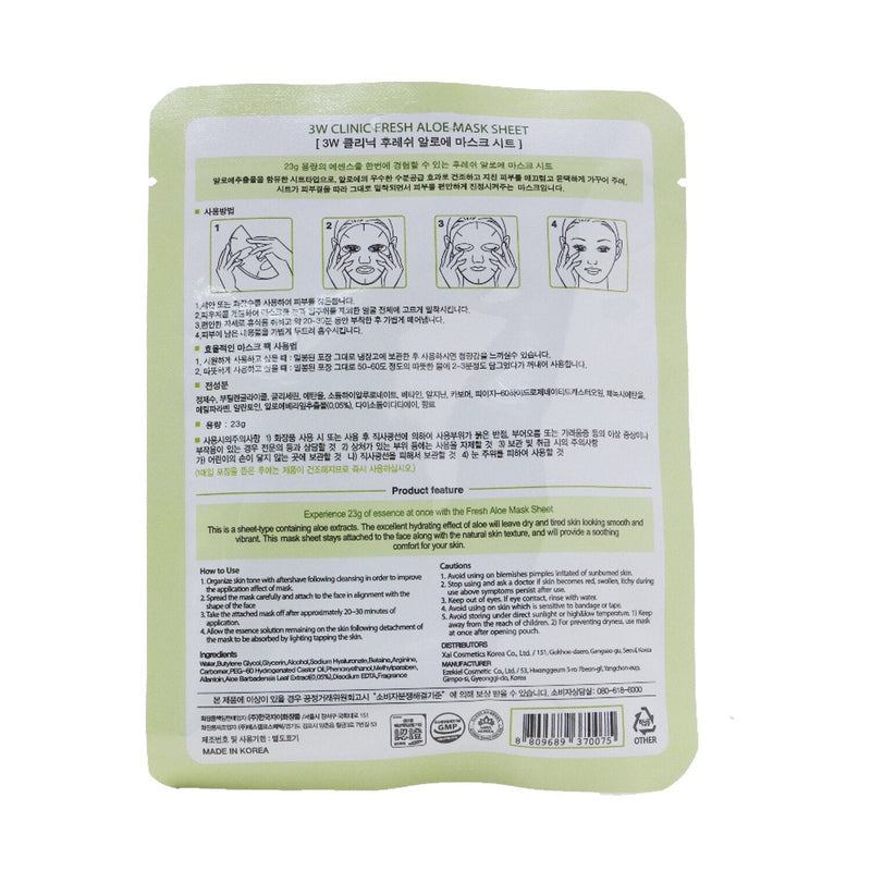 3W Clinic Mask Sheet - Fresh Aloe 