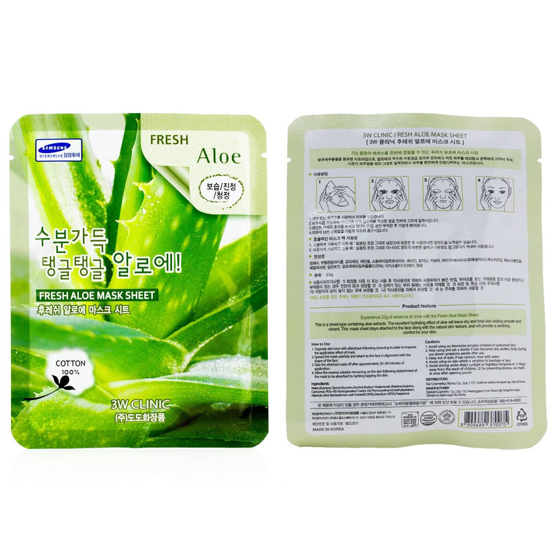 3W Clinic Mask Sheet - Fresh Aloe 