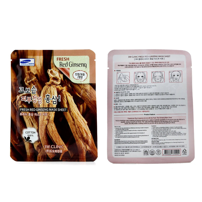 3W Clinic Mask Sheet - Fresh Red Ginseng 