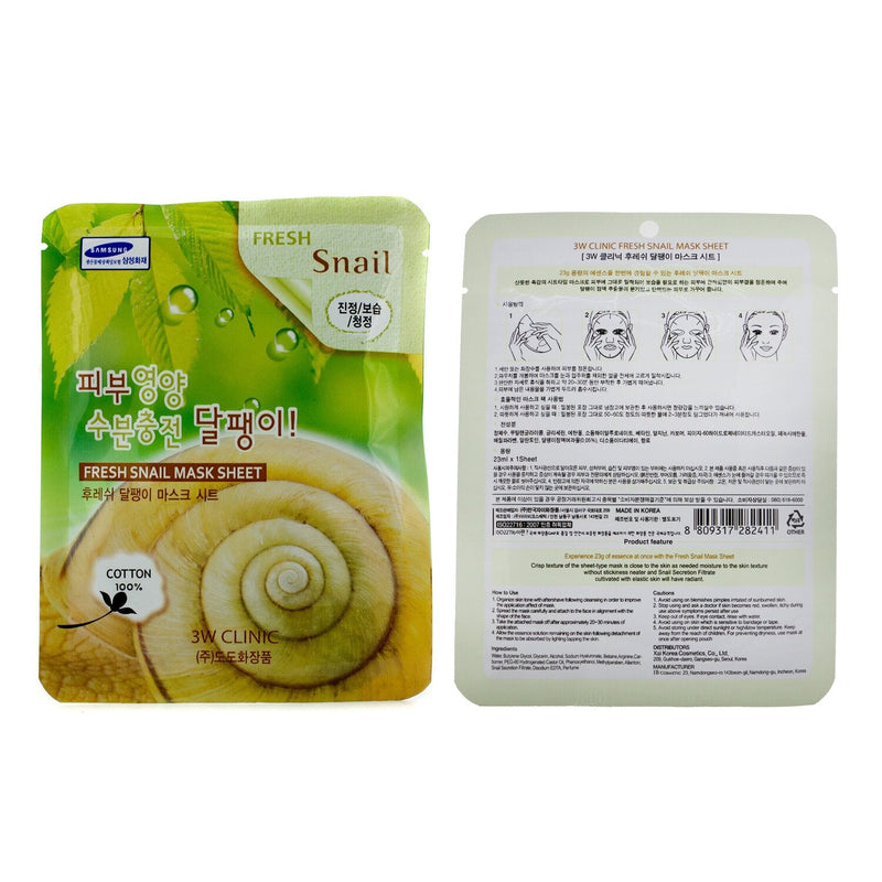 3W Clinic Mask Sheet - Fresh Snail 