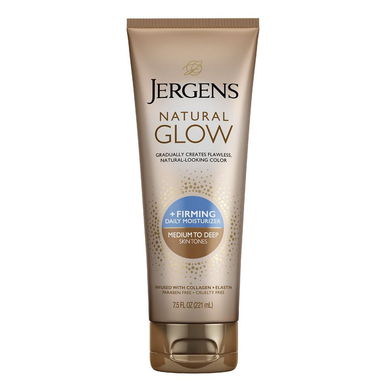 Jergens Natural Glow Skin Firming Moisturiser 221ml Medium To Tan