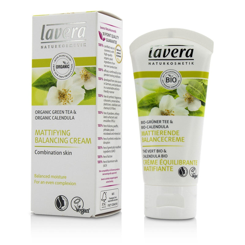 Lavera Organic Green Tea & Calendula Mattifying Balancing Cream - For Combination Skin  50ml/1.7oz