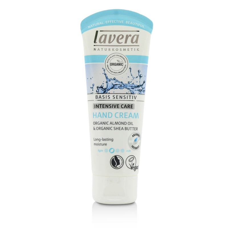 Lavera Intensive Care Basis Sensitiv Organic Almond Oil & Shea Butter Hand Cream 
