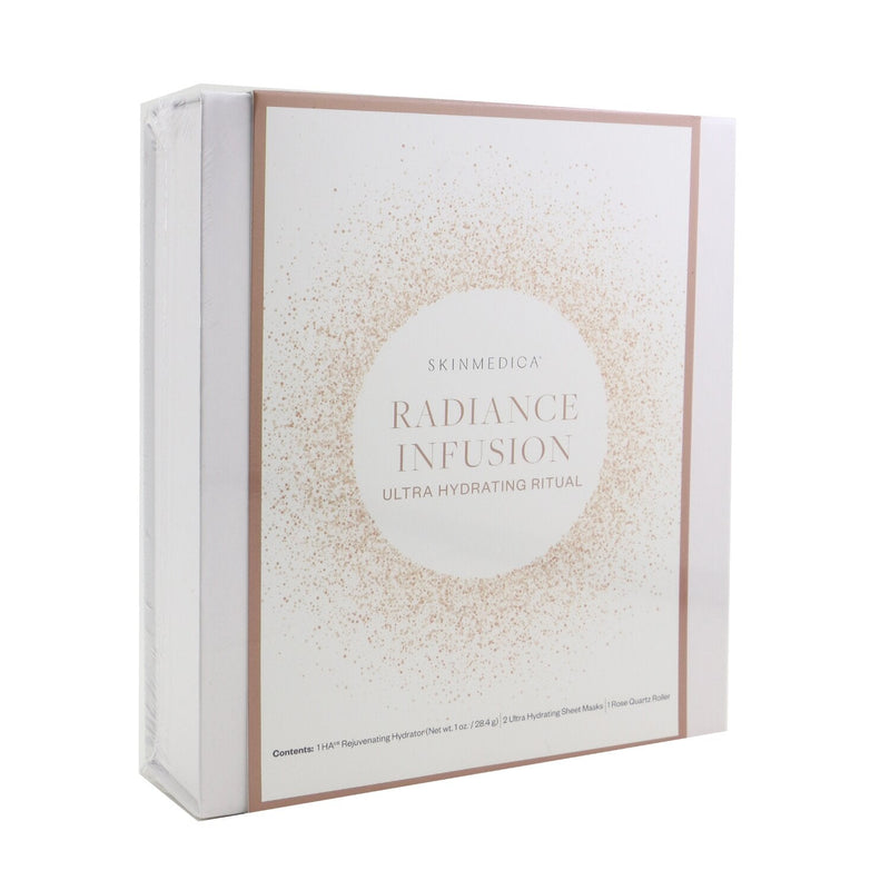 Skin Medica Radiance Infusion Ultra Hydrating Ritual Set: HA Rejuvenating Hydrator 28.4g + Ultra Hydrating Sheet Mask 2pcs + Rose Quartz Roller 