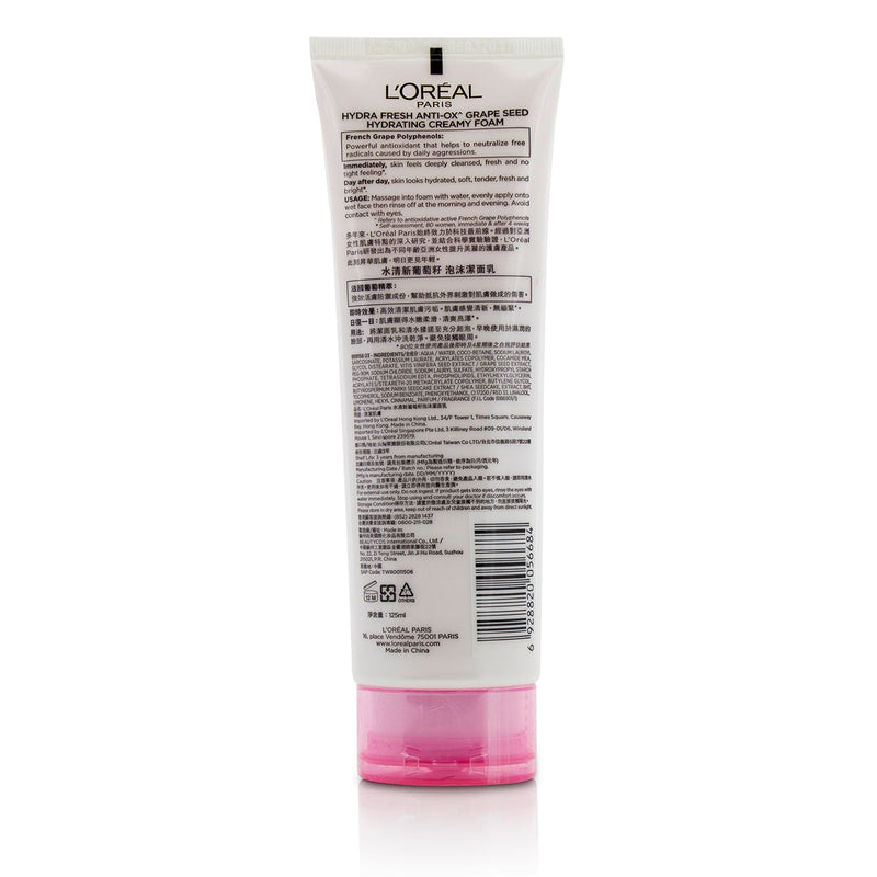 L'Oreal Hydrafresh Anti-Ox Grape Seed Hydrating Creamy Foam 