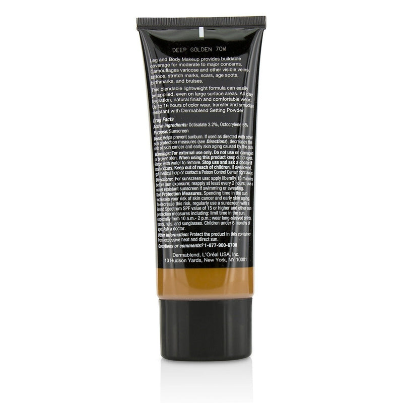 Dermablend Leg and Body Make Up Buildable Liquid Body Foundation Sunscreen Broad Spectrum SPF 25 - #Deep Golden 70W  100ml/3.4oz