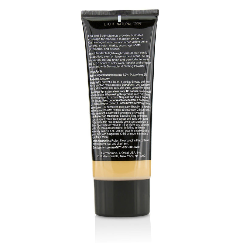 Dermablend Leg and Body Make Up Buildable Liquid Body Foundation Sunscreen Broad Spectrum SPF 25 - #Light Natural 20N 